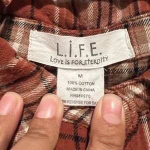Light brown plaid long sleeve shirt